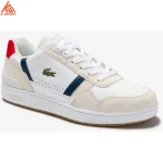 کفش کژوال مردانه Lacoste T-Clip Tricolour Leather and Suede Sneakers 740SMA0048407