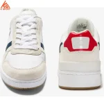 کفش کژوال مردانه Lacoste T-Clip Tricolour Leather and Suede Sneakers 740SMA0048407